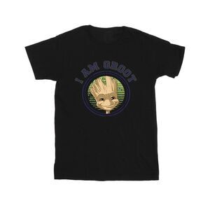 Guardians Of The Galaxy Girls Groot Varsity Cotton T-Shirt / Black